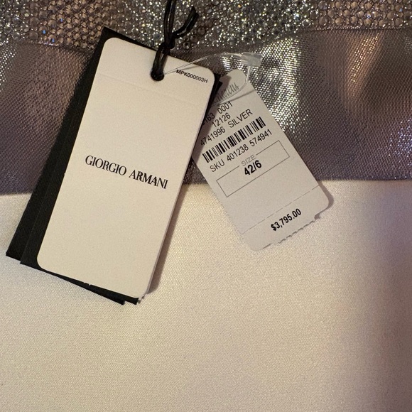 Giorgio Armani Silver and Cream couture top. Retails for $3795 - Picture 3 of 3